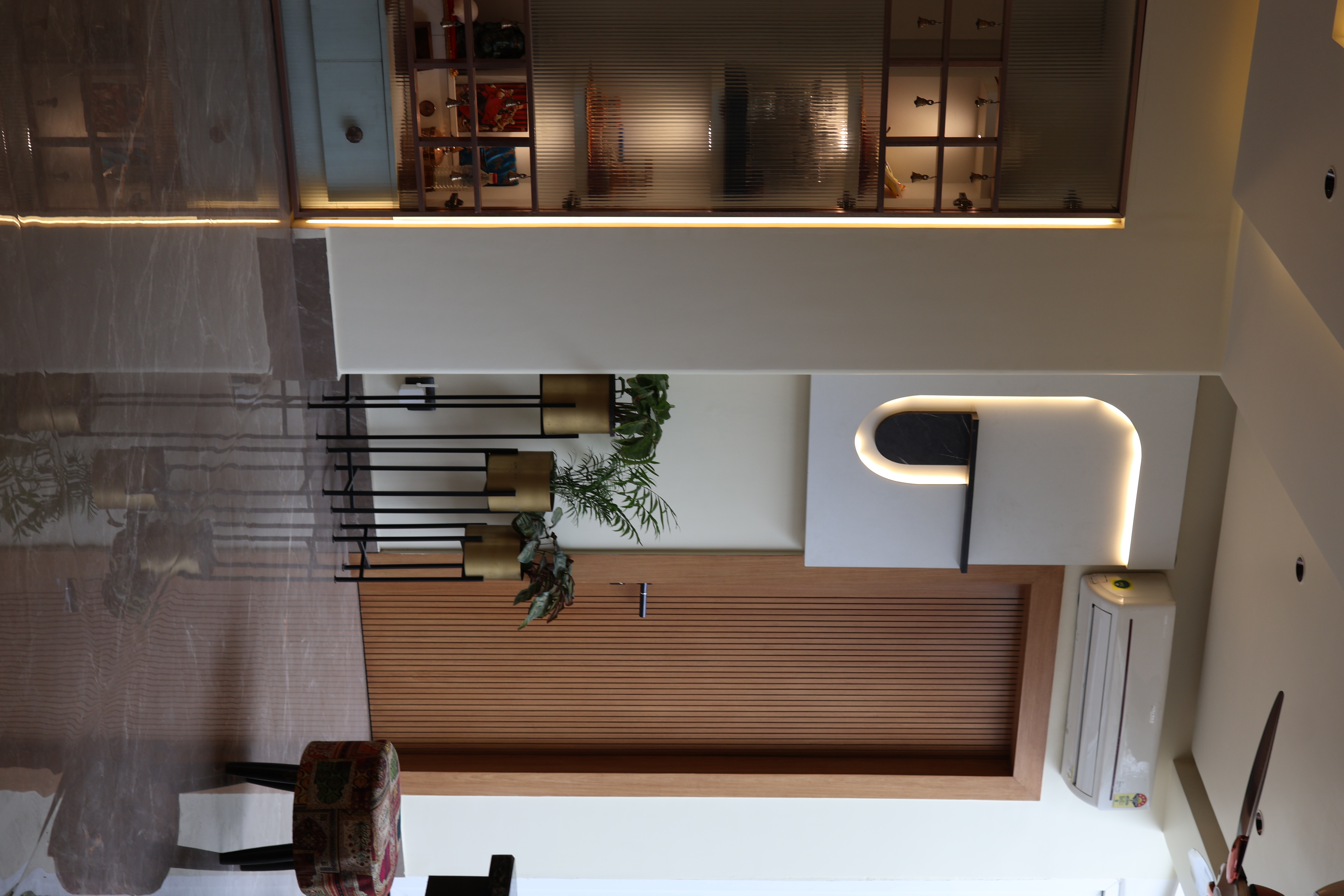 Kavi Nagar — Master bedroom with elegant wall treatments